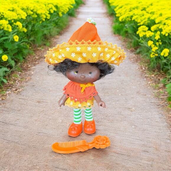 Vtg 80’s Strawberry Shortcake ORANGE BLOSSOM Doll With Comb - American Greetings - Picture 9 of 9